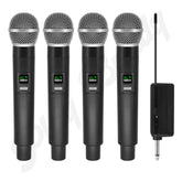 Wireless Microphone 4 Channels VHF Professional Handheld Mic Micphone For Party 4x Mics Microphone